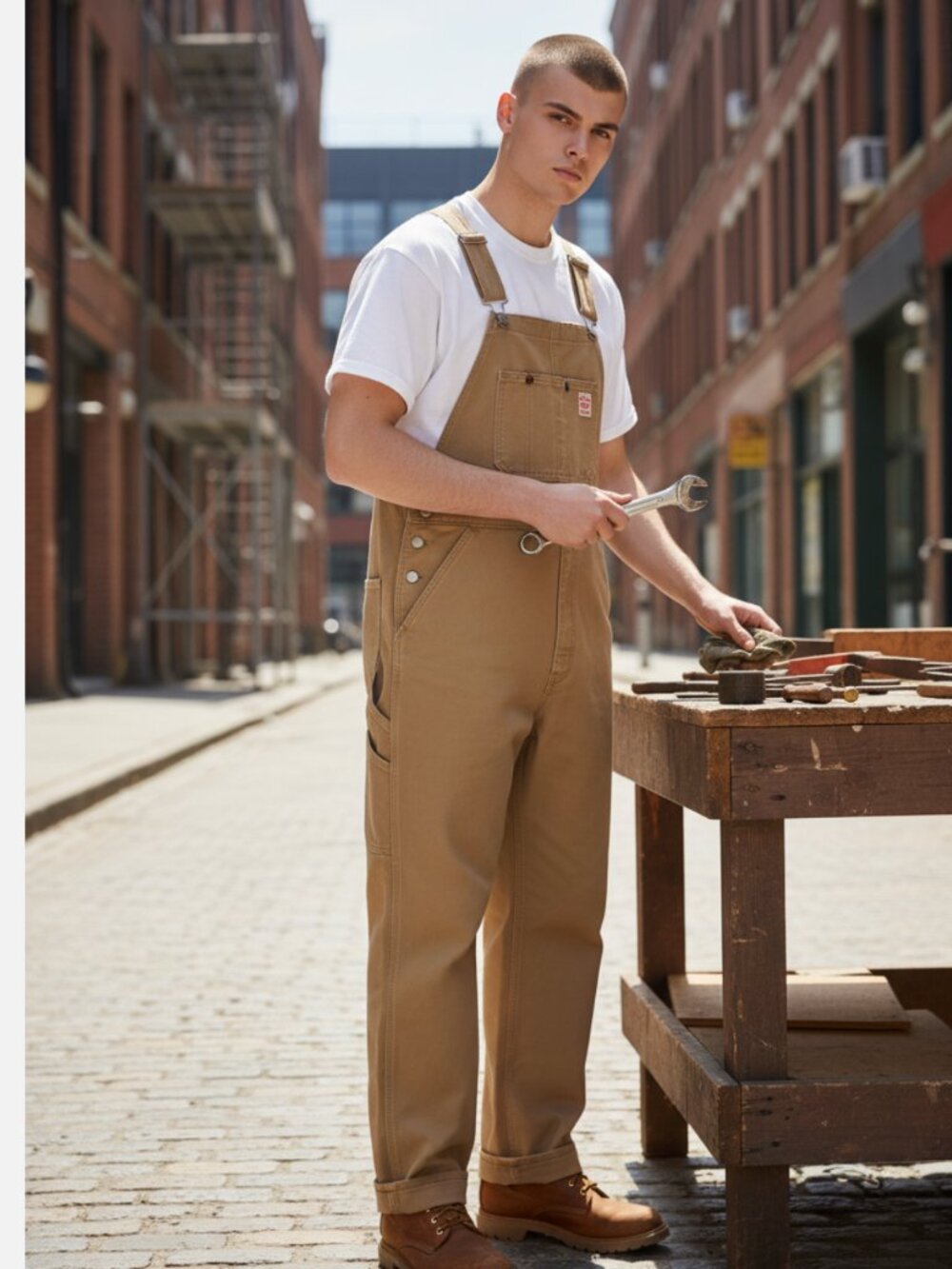 NWT Levi's Workwear Men's Loose Fit Canvas Overalls M 'Tiger's Eye' Brown Wash